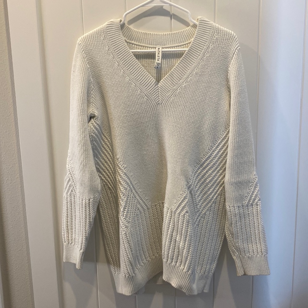 Athleta, long, V-neck sweater